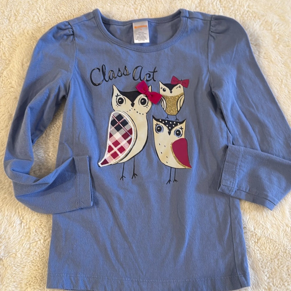 Gymboree cotton owl tee size 6 🦉